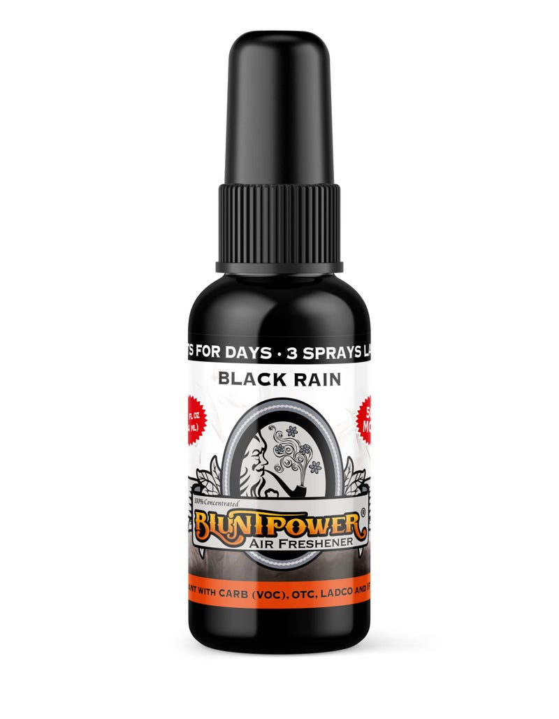 BLUNT POWER BluntPower (Black Rain  1 Pack) Concentrated Air Freshener for Room and Car Spray - Oil-Based Diffuser Spray Bottle - Long-Lasting Bathroom Spray  Car Freshener  & Odor Eliminator Spray - Image 1